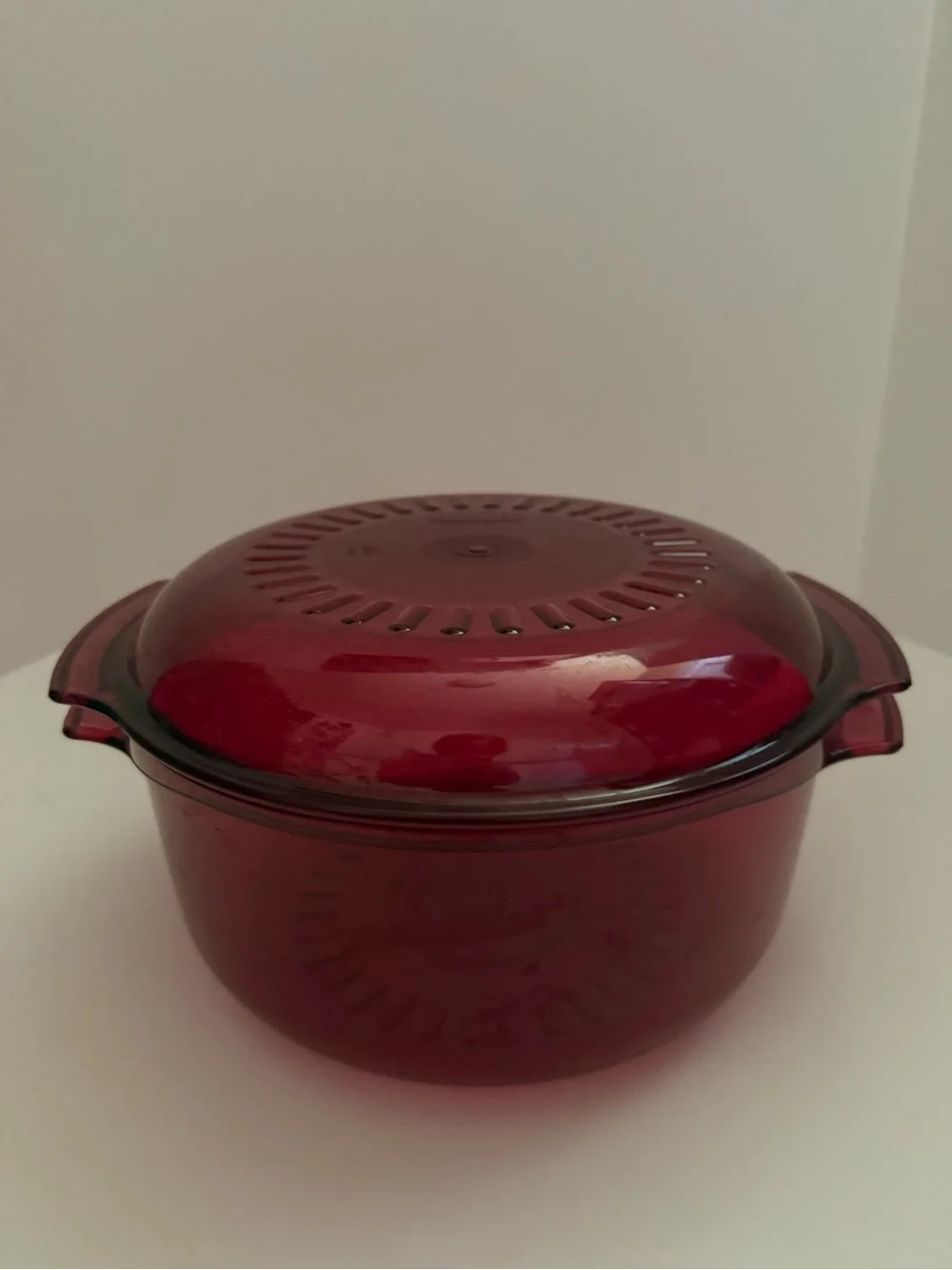 Vintage Tupperware Microwave Stack Cooker Steamer 1.25 Qt Cranberry 2 Bowl & Lid